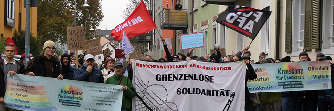 Protestaktion gegen den Neonazi Martin Sellner